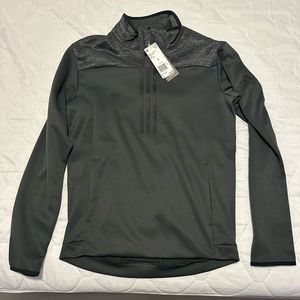 Adidas men long sleeve quarter zip black NEW